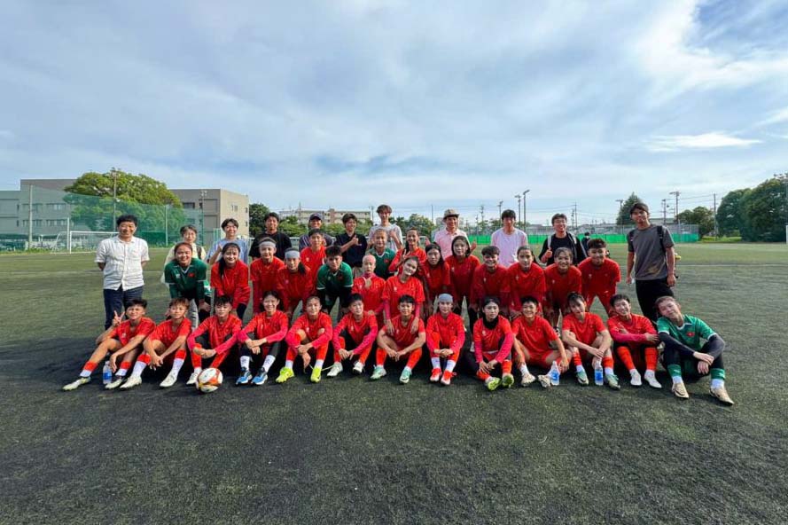 U20 Vietnam women's team begins training trip in Japan. Photo: VFF