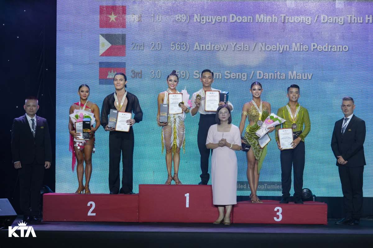 판 히엔 - 투 흐엉 동남아시아 최고의 댄스 스포츠 선수 커플의 클래스를 보여주다. 사진: KTA