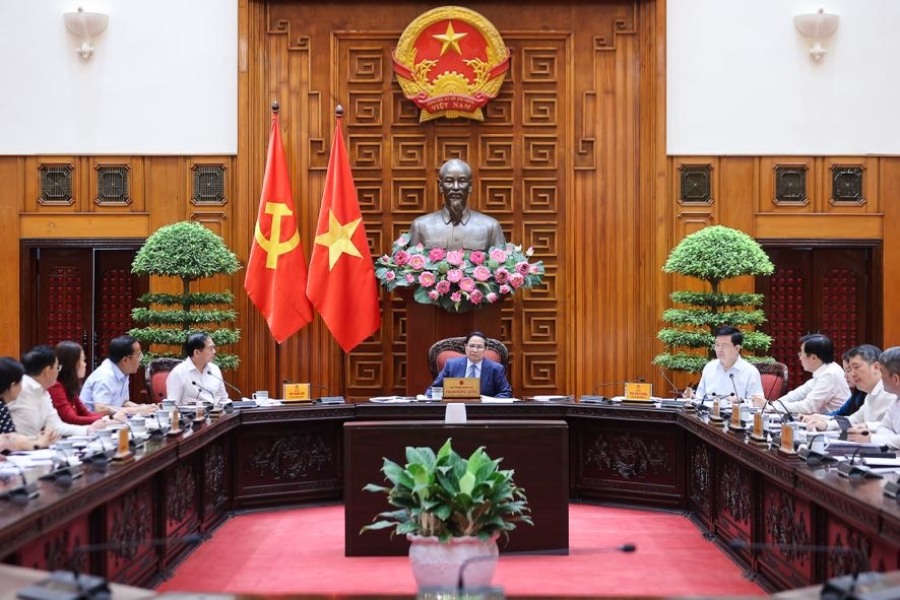 Thu tuong Chinh phu Pham Minh Chinh chu tri cac cuoc hop cua Thuong truc Chinh phu ve mot so noi dung quan trong, trong do co de an xay dung quoc gia khoi nghiep. Anh: Nhat Bac