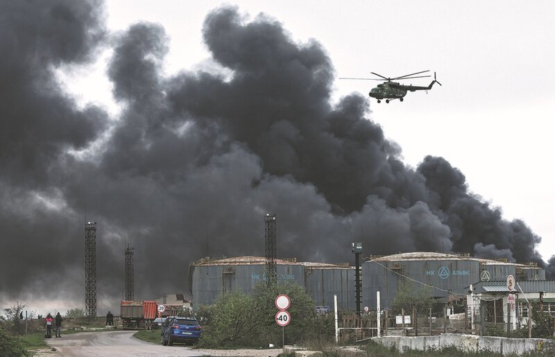 Un ataque ucraniano a la base de Rusia. Foto: Xinhua