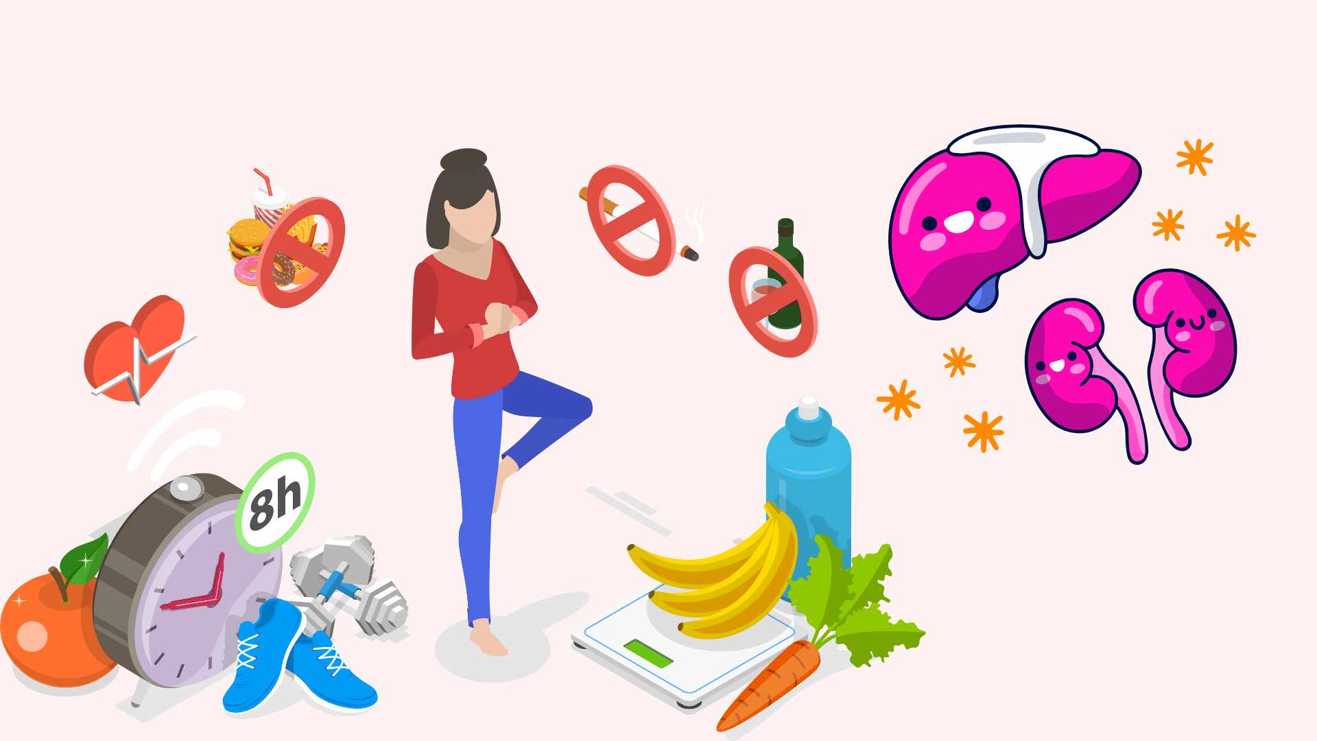 肝臓と腎臓に良い習慣のいくつか。グラフィック: Ha May