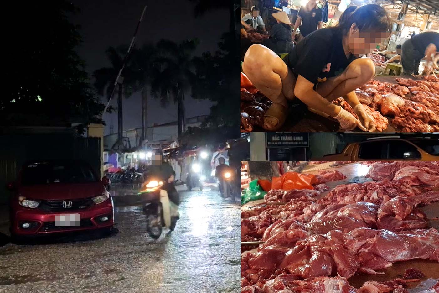 Từ lò mổ đến chợ đầu mối vùng ven Hà Nội lúc rạng sáng và bí mật sau những thớ thịt đỏ au. Ảnh: NHÓM PV