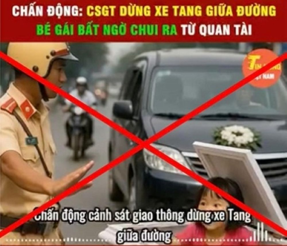 Anh chup man hinh ve clip bia dat thong tin CSGT Thanh Hoa giai cuu be gai chui tu trong quan tai ra. 