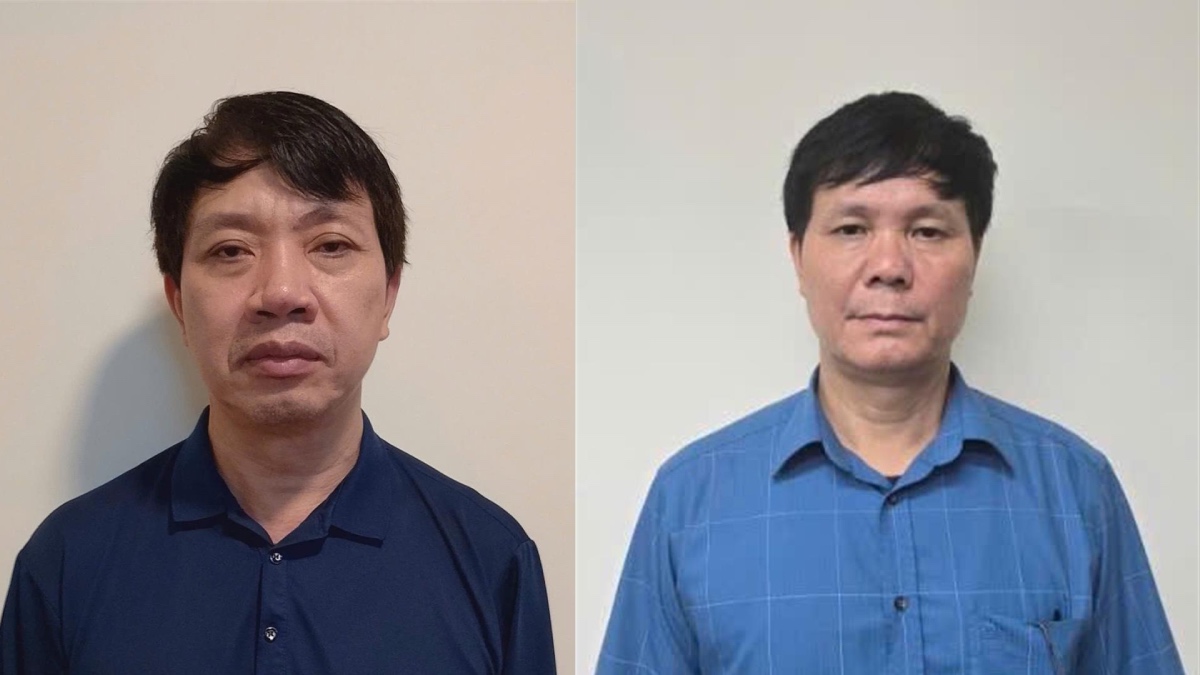 The Investigation Police Agency of the Ministry of Public Security has prosecuted the accused Le Duc Giang - Vice Chairman of the Thanh Hoa Provincial People's Committee (left) and the accused Pham Van Hoanh (right). Photo: Ministry of Public Security