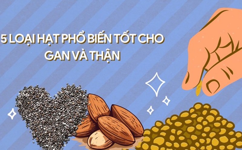 Almonds are good for the liver and kidneys. Graphic photo: Huong Son