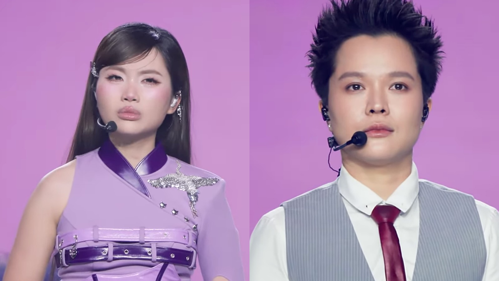 Phuong My Chi va Tien Tien cung khoc sau khi bieu dien livestage 3. Anh: NSX Em xinh say hi