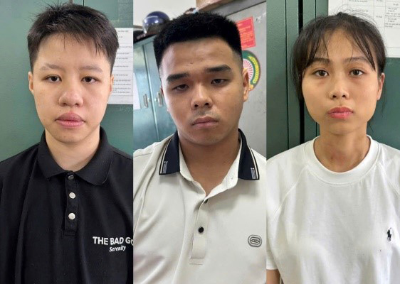 Các đối tượng bị bắt giữ. Ảnh: Công an Hà Nội 
