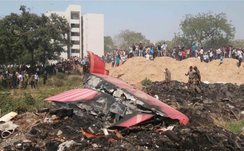 Scene of the Boeing crash in India. Photo: Xinhua