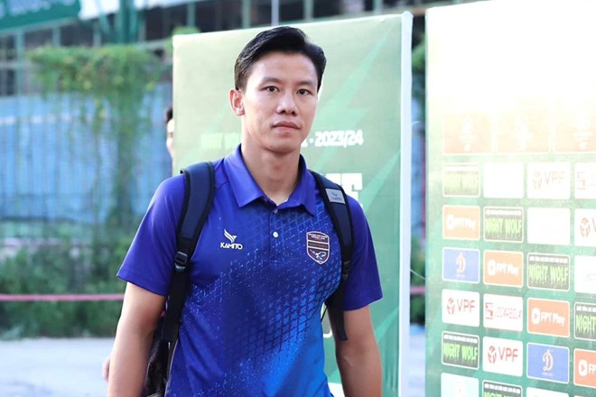 Center back Que Ngoc Hai says goodbye to Binh Duong club. Photo: Binh Duong Club