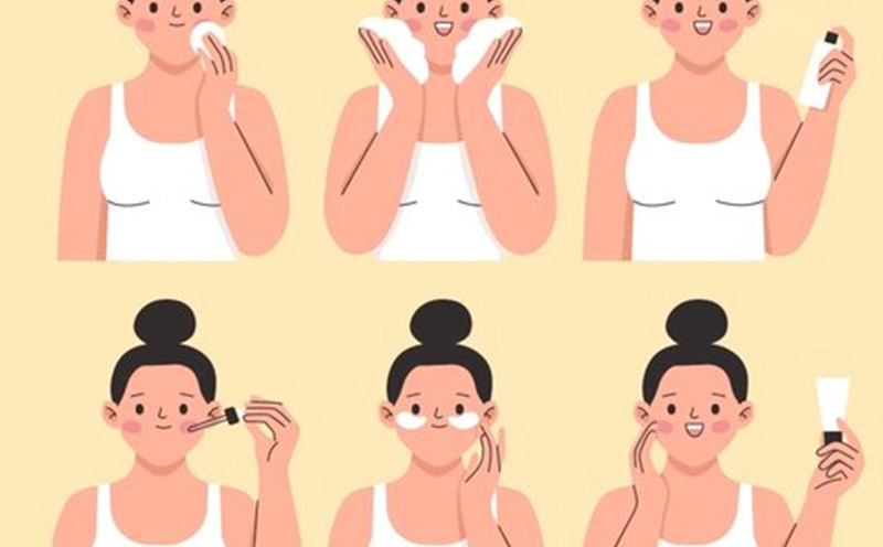 A 5-step skin care routine is simple. Photo: Thuy Duong