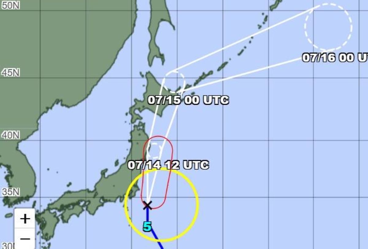 Cap nhat huong di cua bao Nari. Anh: JMA