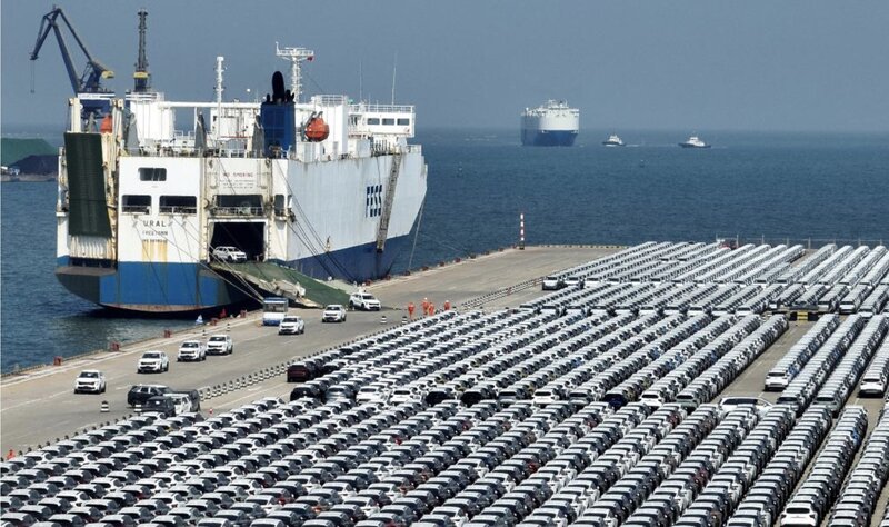 중국의 수출 항구. 사진: 신화통신