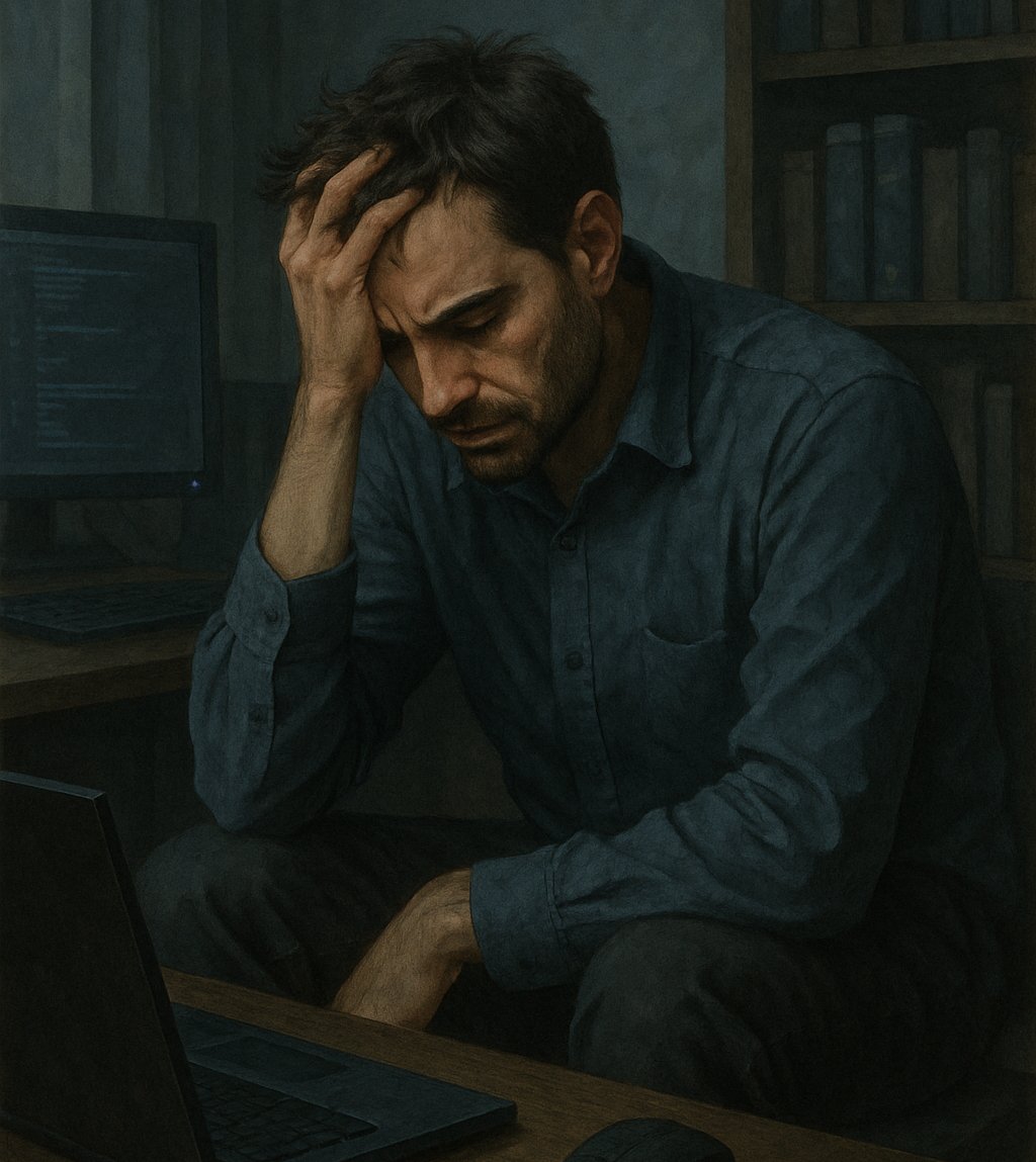 Despite having a loving family and a stable job, the 42-year-old man was still depressed for a year. Photo AI