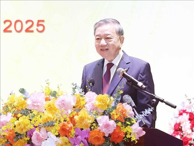 Tong Bi thu To Lam phat bieu chi dao Dai hoi dai bieu Dang bo xa Nghia Tru lan thu nhat, nhiem ky 2025 - 2030. Anh: TTXVN