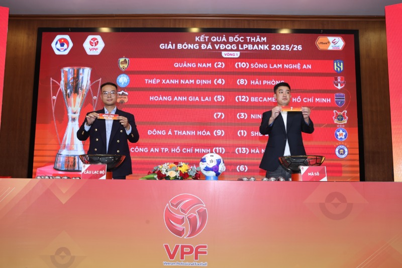 VPF tien hanh boc tham lich thi dau V.League 2025-2026. Anh: VPF