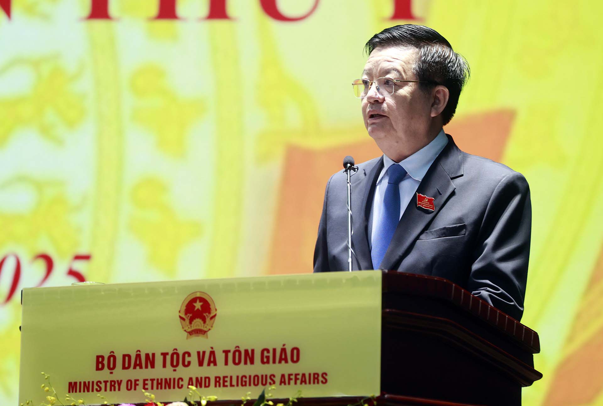 Pho Thu tuong Chinh phu Mai Van Chinh phat bieu chi dao Dai hoi Dai bieu Dang bo Bo Dan toc va Ton giao lan thu I, nhiem ky 2025-2030 - Anh: VGP/Giang Thanh.