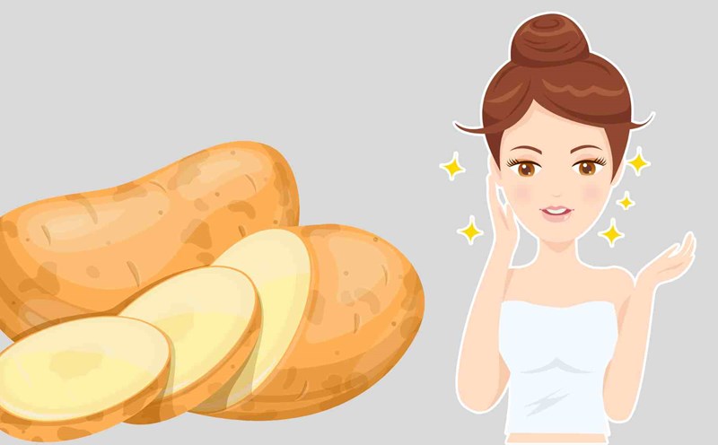 Natural whitening of the skin from potatoes. Graphic photo: Hoang Loc