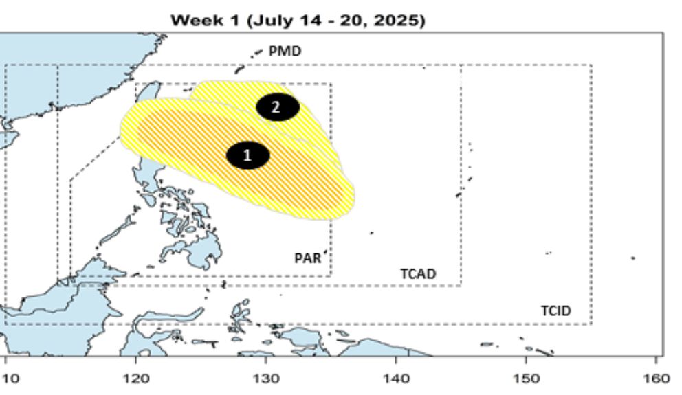 Du bao ap thap/bao tuan tu. Anh: PAGASA