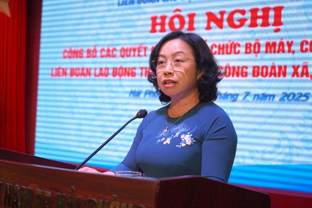 Pho Chu tich Thuong truc Tong LDLD Viet Nam phat bieu chi dao. Anh: Mai Dung