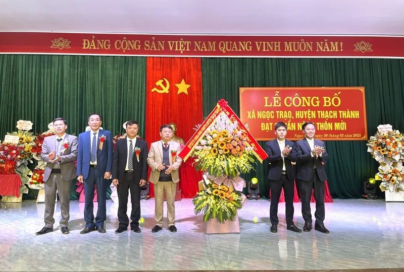 Xa Ngoc Trao, huyen Thach Thanh (cu) duoc cong nhan dat chuan nong thon moi dip thang 3.2025. Anh: Ngoc Huan