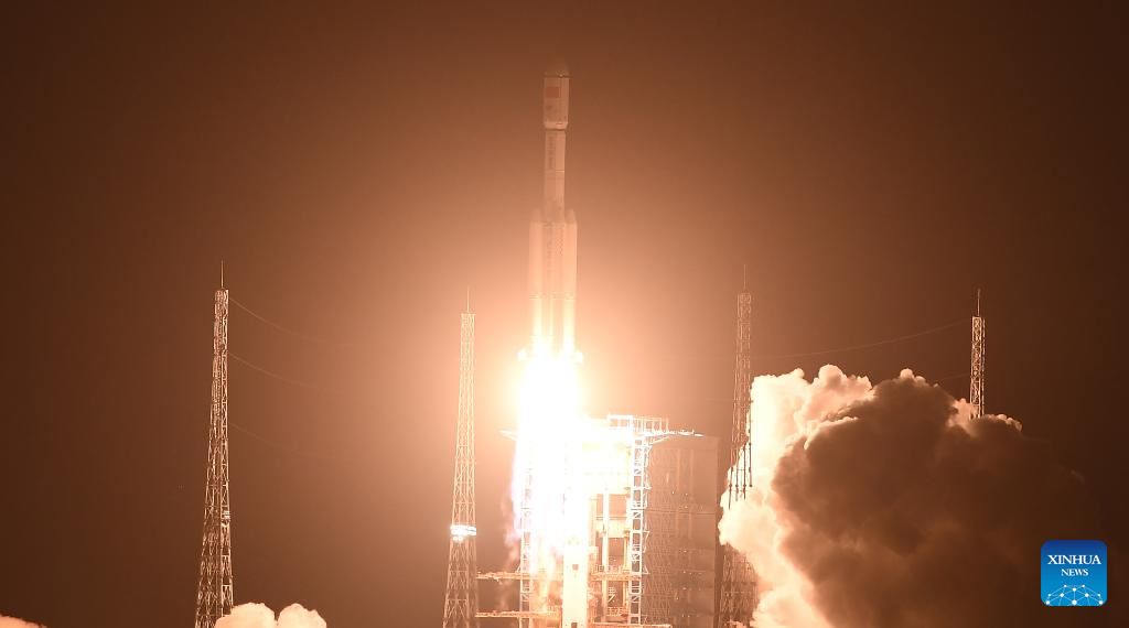 China lanzo con exito Thien Chau Train-9 para suministrar productos para la Estacion Espacial Thien Cung, 15 de julio de 2025. Foto: Xinhua