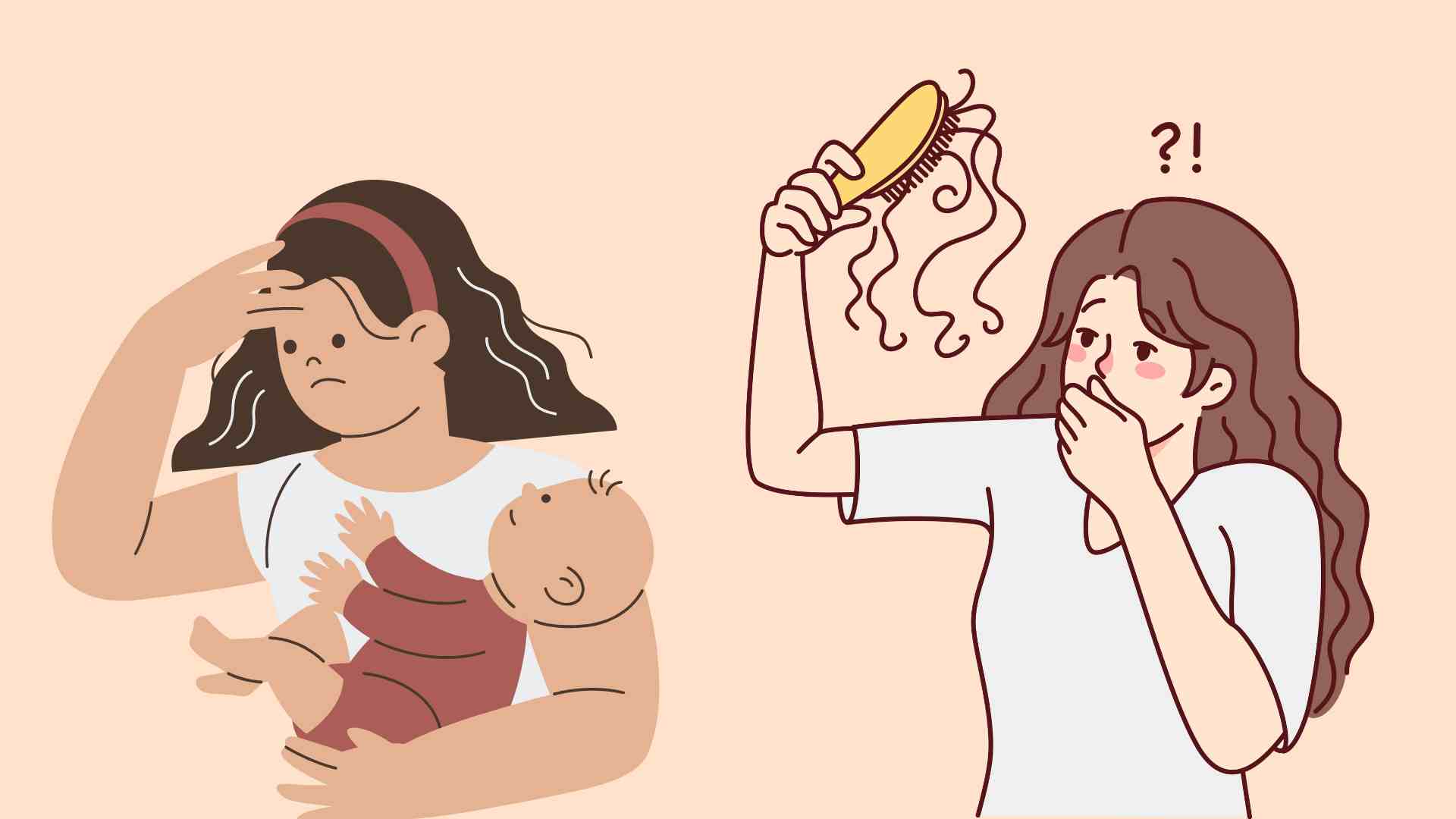 출산 후 여성은 종종 탈모를 겪습니다. 그래픽 이미지: 호앙록