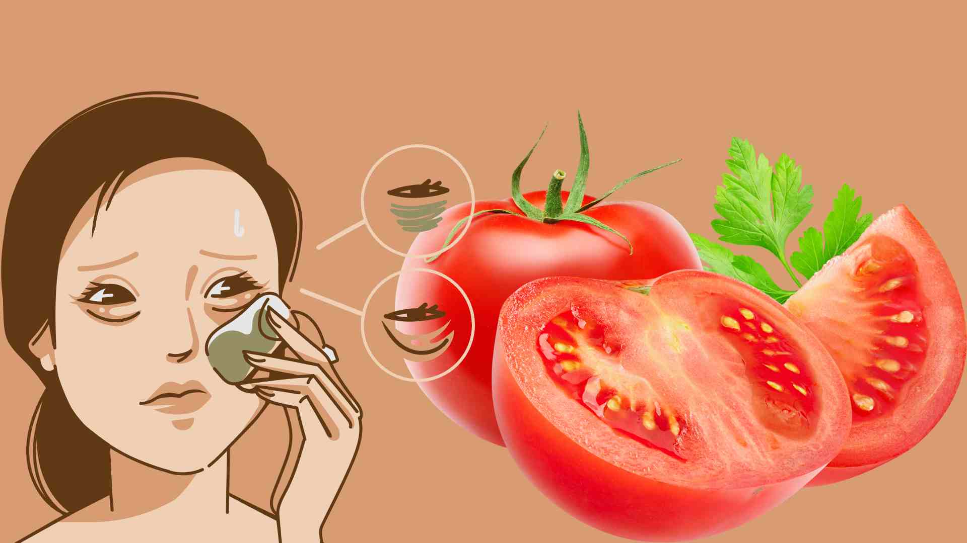 トマトは、目の周りの暗い円を明るくするのに役立つビタミンと抗酸化物質が豊富です。グラフィック写真：Hoang Loc