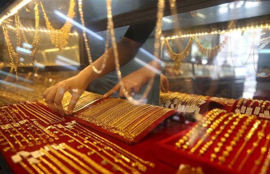 World gold price on July 15 was trading at 3,343.6 USD/ounce. Photo: Xinhua