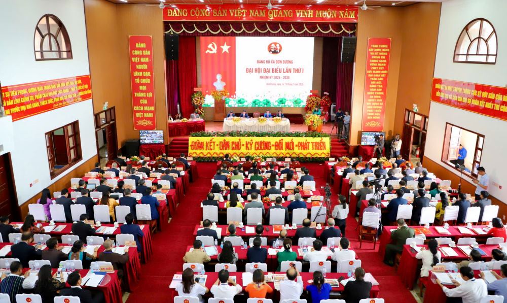 Dai hoi Dai bieu Dang bo xa Don Duong lan thu I, nhiem ky 2025-2030. Anh: Kien Doan