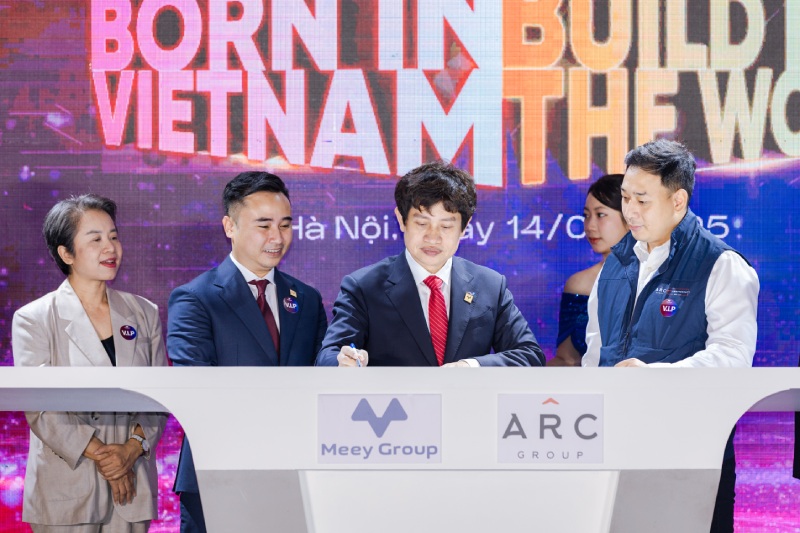 Image at the event Meey Group and ARC Group signed a strategic cooperation agreement to launch a IPO search roadmap in the US. Photo: Meey Group
