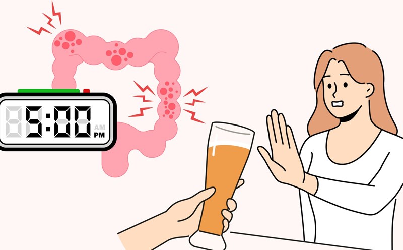 Alcohol is a beverage to avoid after 5pm if you have constipation. Graphics: Thanh Thanh