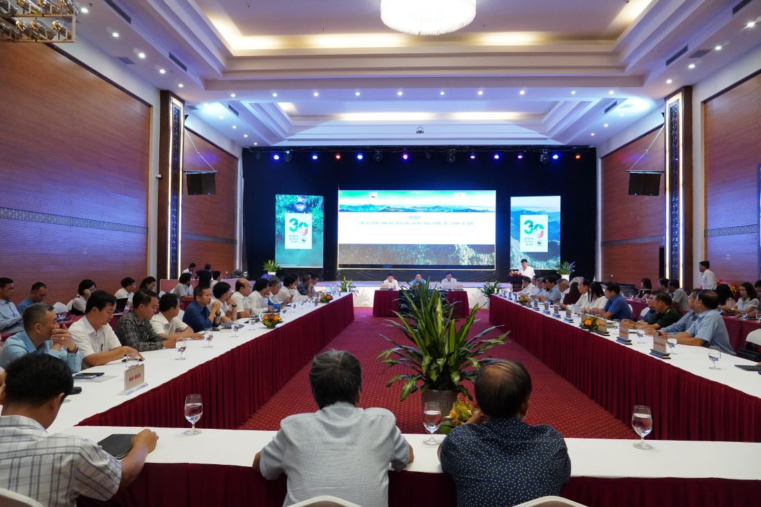 La conferencia "anunciando la estrategia de conservacion de Truong Son de WWF-Vietnam" tiene como objetivo preservar la naturaleza y restaurar el ecosistema. Foto: H.Nguyen