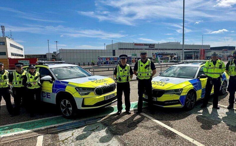 The Safe Landing Campaign to check alcohol concentration has been deployed at Aberdeen International Airport. Photo: Scotland Police