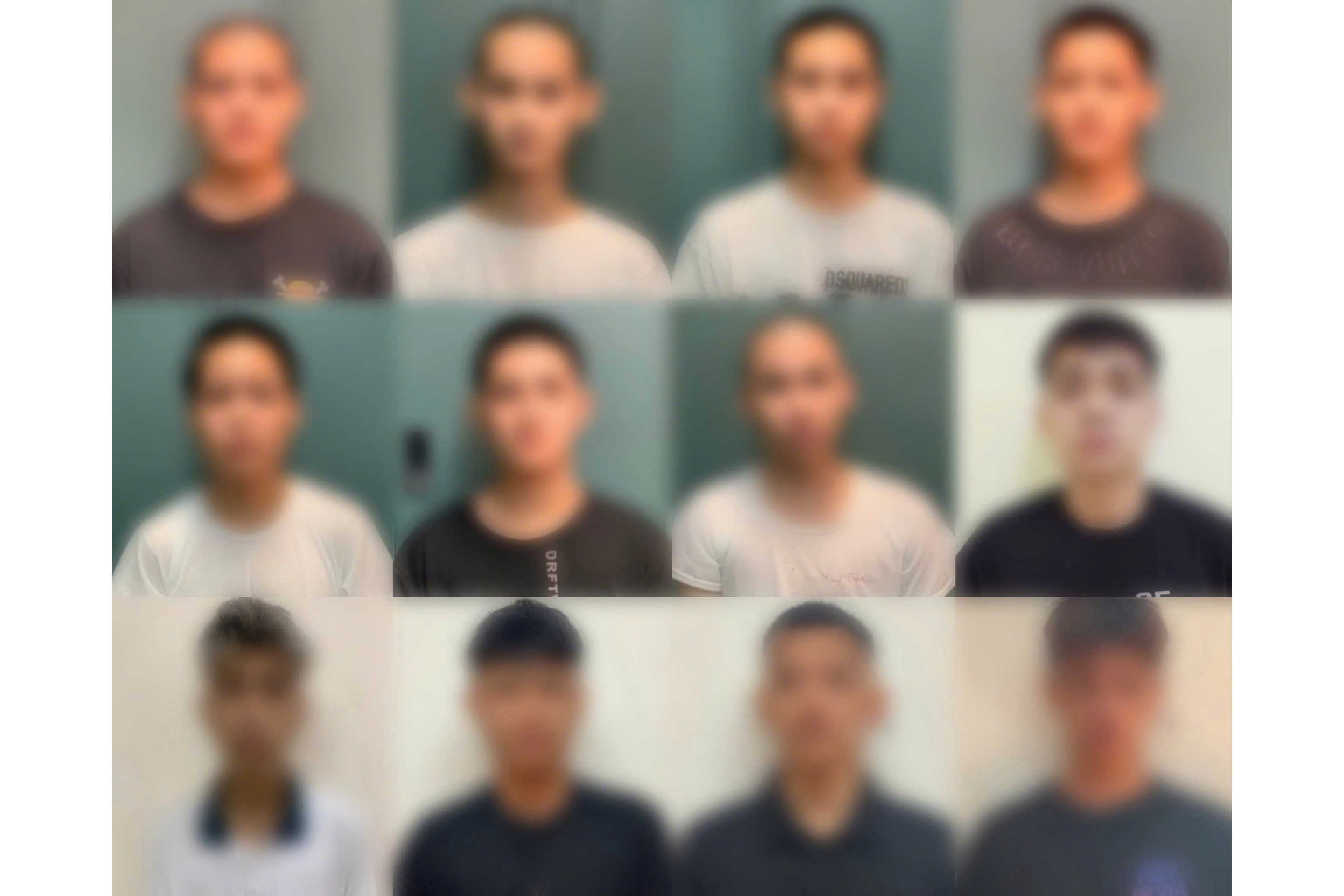 Nhóm đối tượng bị bắt giữ. Ảnh: Công an Hà Nội 