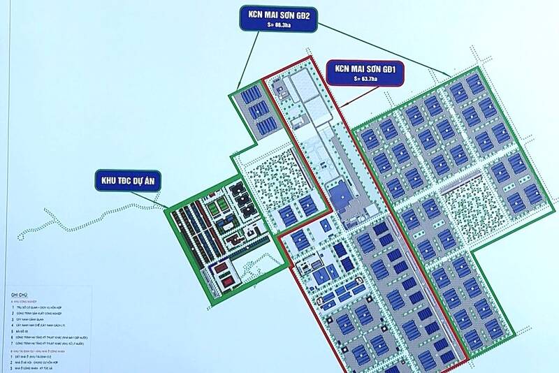 Mai Son工業団地の空間、建築、景観の組織図。写真:ソンラ省工業団地管理委員会.
