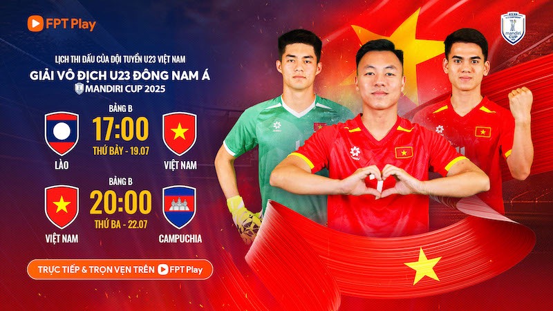 Live TV schedule of the group stage matches of U23 Vietnam. Photo: FPT Play