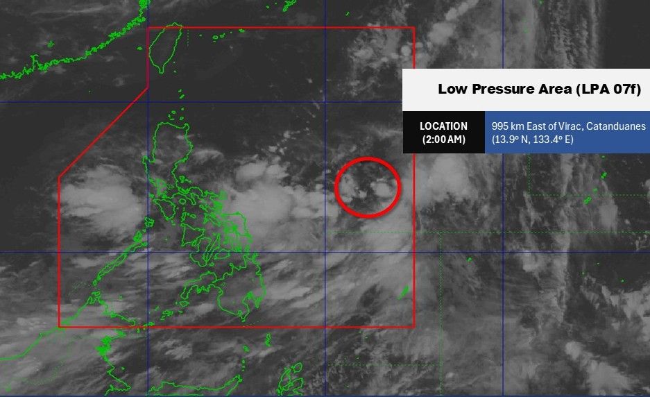 필리핀의 저기압은 향후 24시간 이내에 태풍 크리싱으로 발달할 가능성이 높습니다. 사진: PAGASA