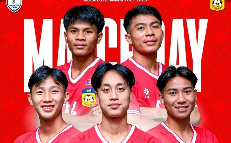 U23 Laos meets Cambodia at the 2025 U23 Southeast Asian tournament. Photo: Lao Labor Federation