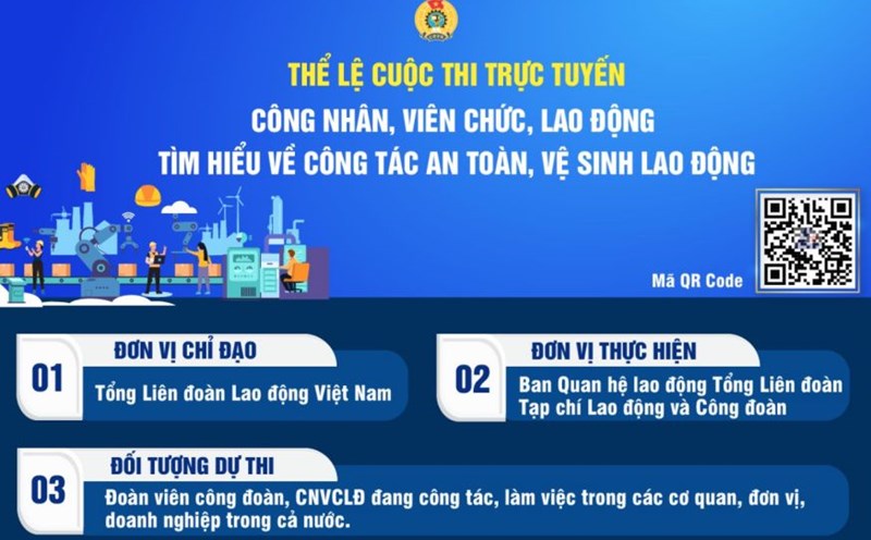 Online contest "Workers, civil servants, and employees of the banking industry learn about occupational safety and hygiene". Photo: Thu Thuy