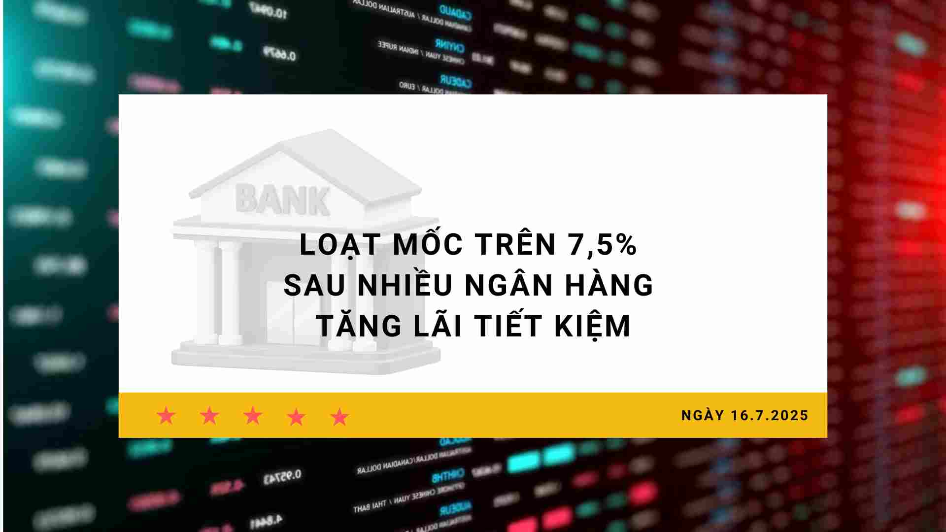 Interest rate 16.7: A series of milestones above 7.5% after many banks increased savings interest rates
