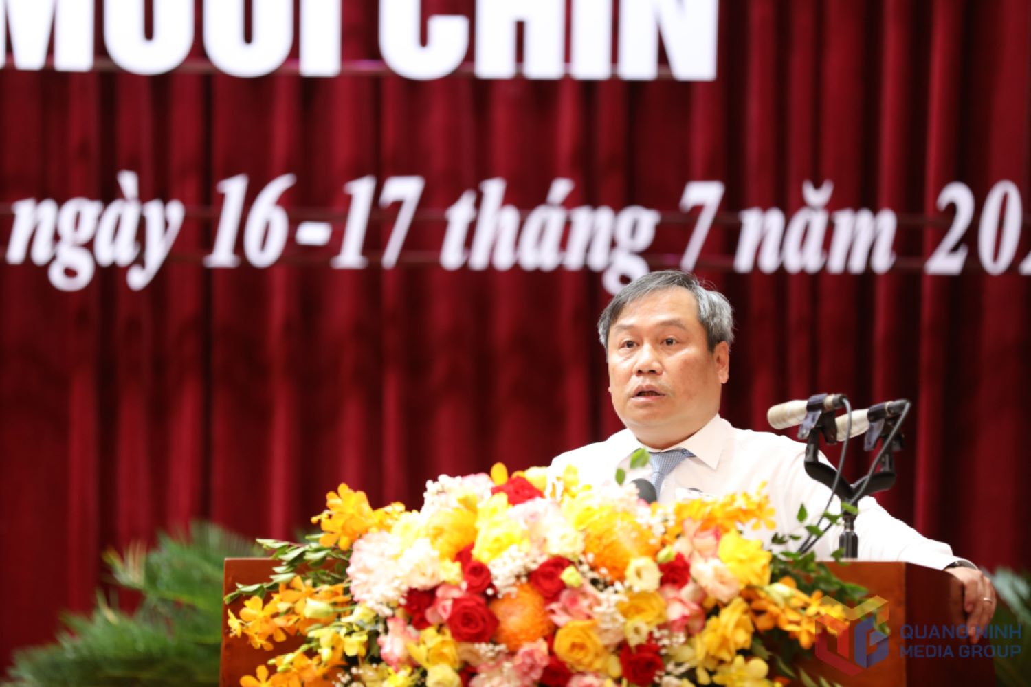 Bi thu Tinh uy Quang Ninh Vu Dai Thang phat bieu tai phien khai mac Ky hop thu 29, HDND tinh Quang Ninh khoa XIV, nhiem ky 2021-2026, sang nay (16.7). Anh: Trung tam Truyen thong Quang Ninh