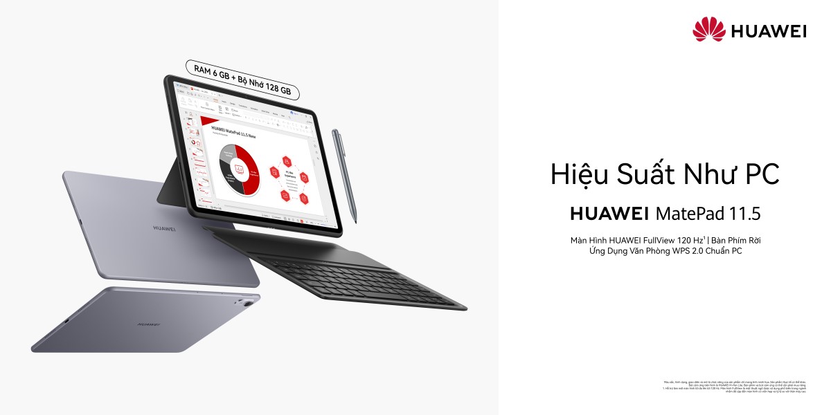 Huawei launched the new Huawei MatePad 11.5 in the off-season, bringing a PC-like learning and working experience right on a tablet. Photo: Huawei