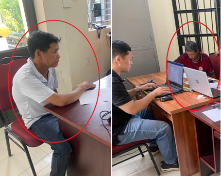 La police de Le Chan Ward a arrete Pham Van Oanh et Nguyen Van Manh. Photo: Police de la ville de Hai Phong