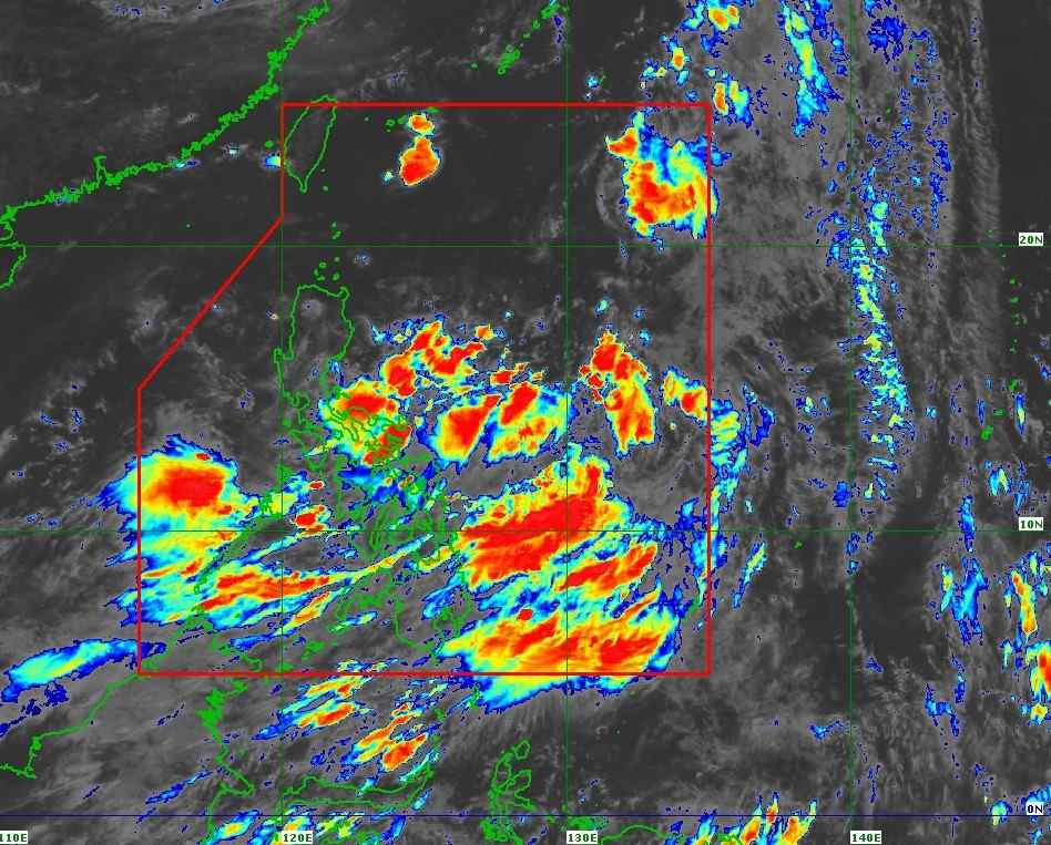 Anh ve tinh cho thay ap thap nhiet doi Crising vao luc 10h30 sang 16.7.2025. Anh: PAGASA