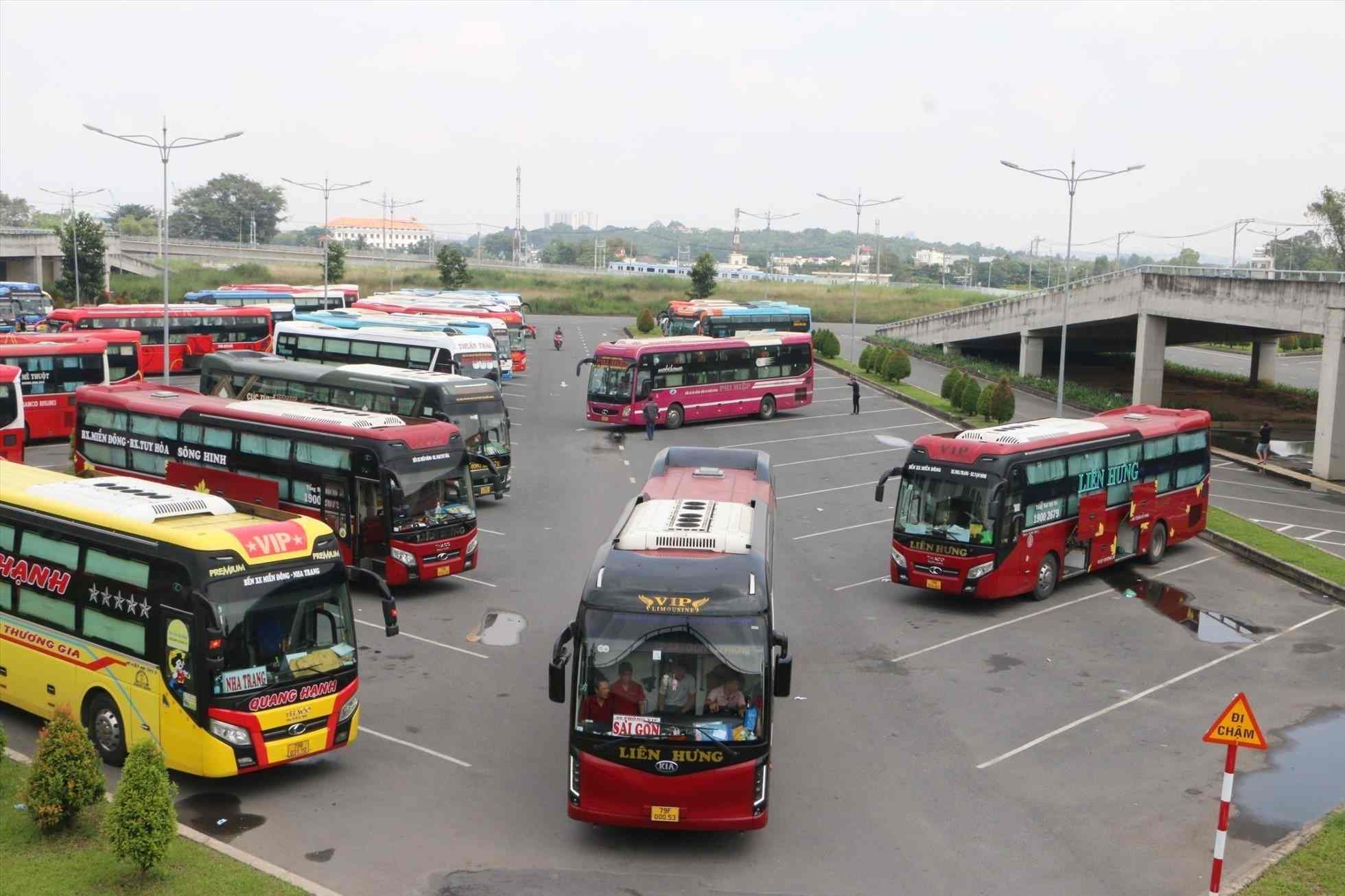 Passenger buses operate at the new Mien Dong Bus Station (HCMC). Photo: Chan Phuc
