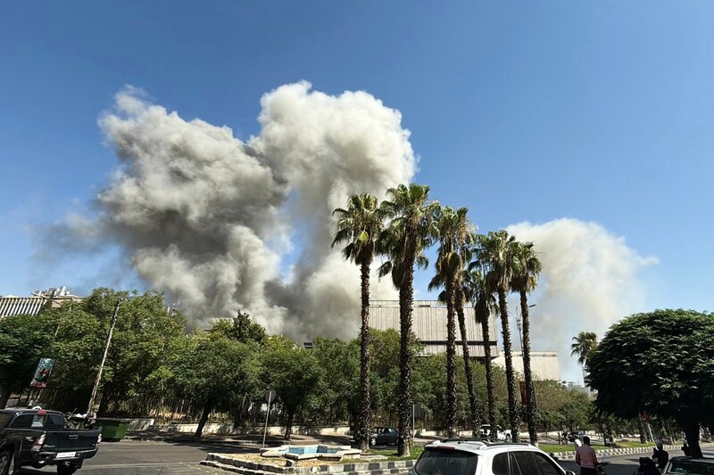 Israeli attack on the Syrian capital. Photo: AFP