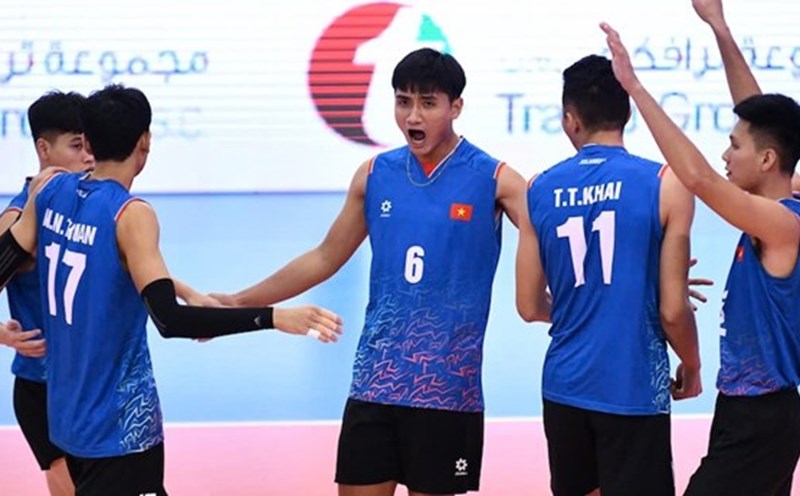 The Vietnam men's volleyball team will meet Indonesia in the second phase of the 2025 SEA V.League. Photo: VFV
