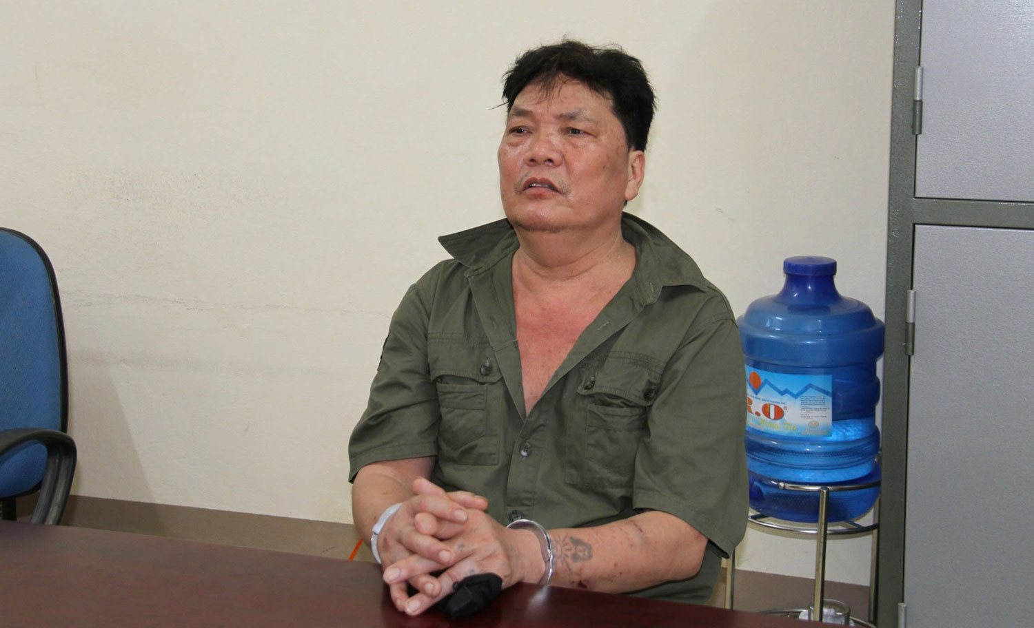Nguyễn Văn Quang tại trụ sở Công an xã Bảo Hà, tỉnh Lào Cai. Ảnh: CACC