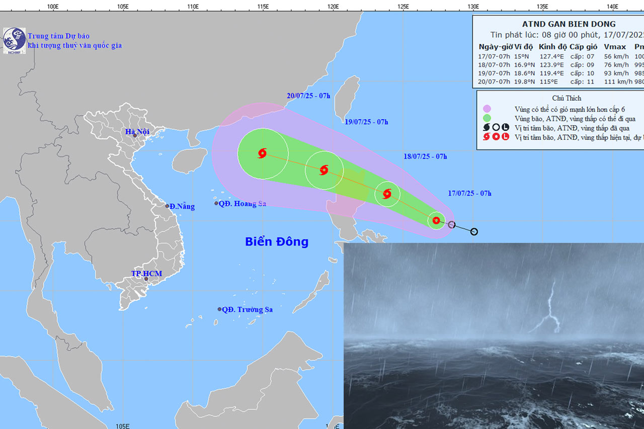 Tropical depression is about to strengthen into a storm, forecast to enter the East Sea in the next 48 hours