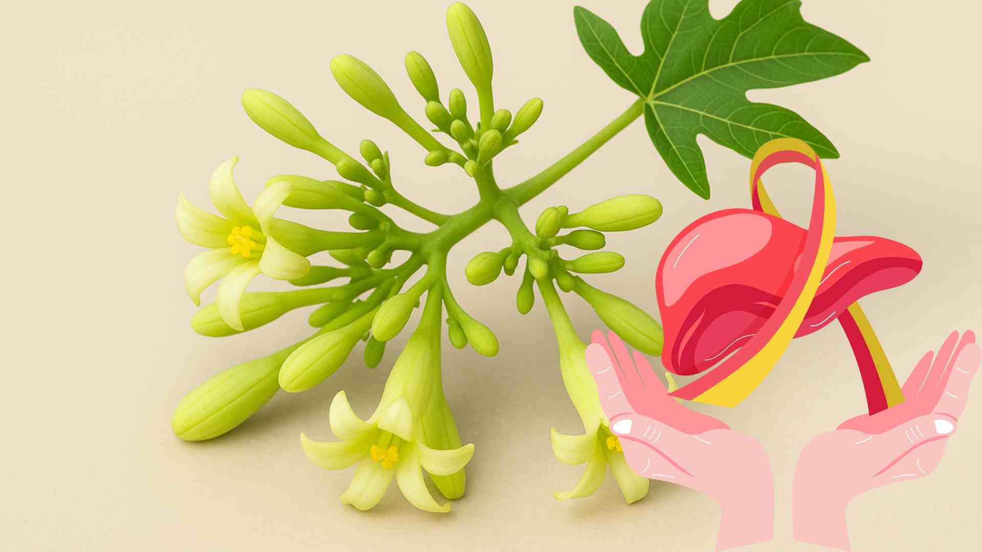 Male papaya flowers are good for people with liver disease. Graphic photo: Hoang Loc